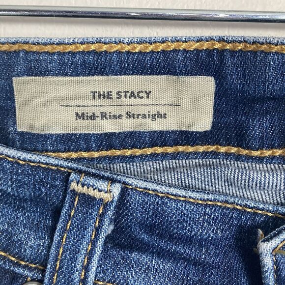 AG Adriano Goldschmeid Jeans 26 (26x27") Blue Mid Rise Straight Leg Distressed - Picture 10 of 15